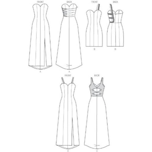 McCalls Sewing Pattern M6894 Dress Gown Cocktail Miss Size 4-12 - Picture 3 of 3